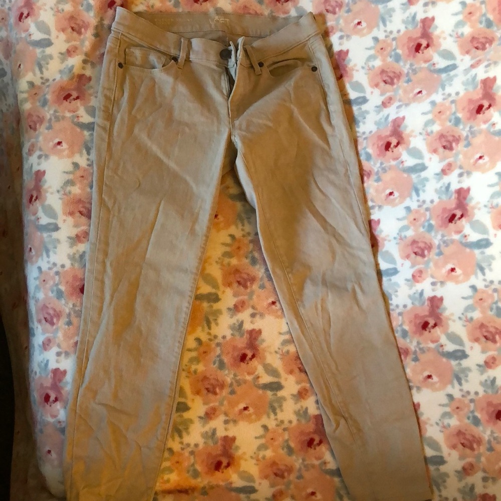 Khaki skinny ankle pants from Loft